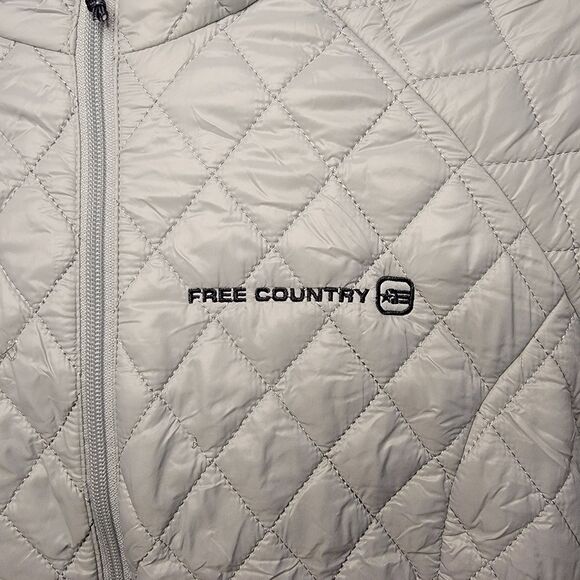 Free Country Puffer Jacket Grey w/ Hood - Size Medium - Picture 3 of 4